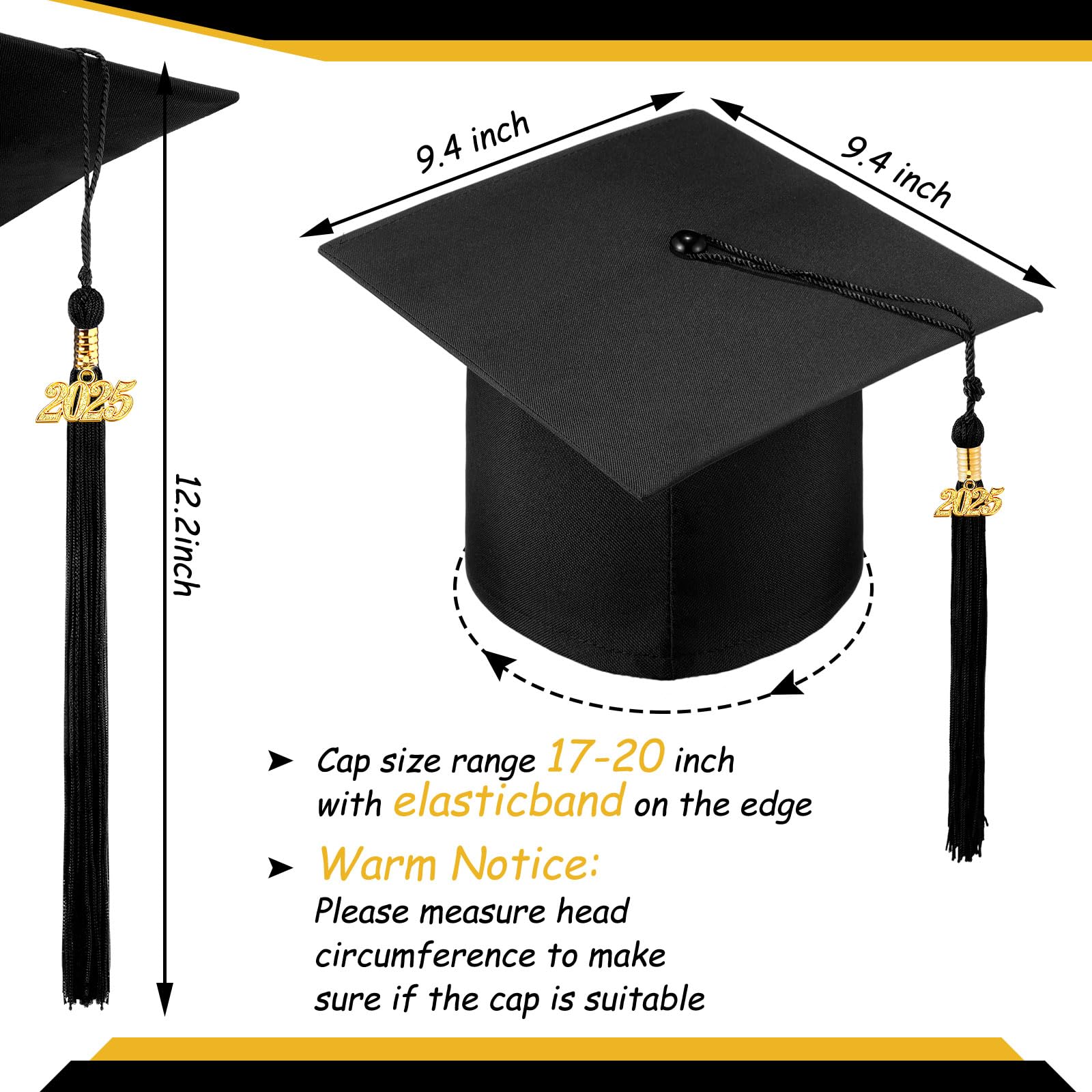Berlune 2025 Preschool Graduation Caps Bulk Pack - 24pcs Kindergarten Graduation Hats for Kids with Metal 2025 Tassel - Perfect for Preschool & Kindergarten Graduation Ceremonies, Photo Shoots & End-of-Year Celebrations