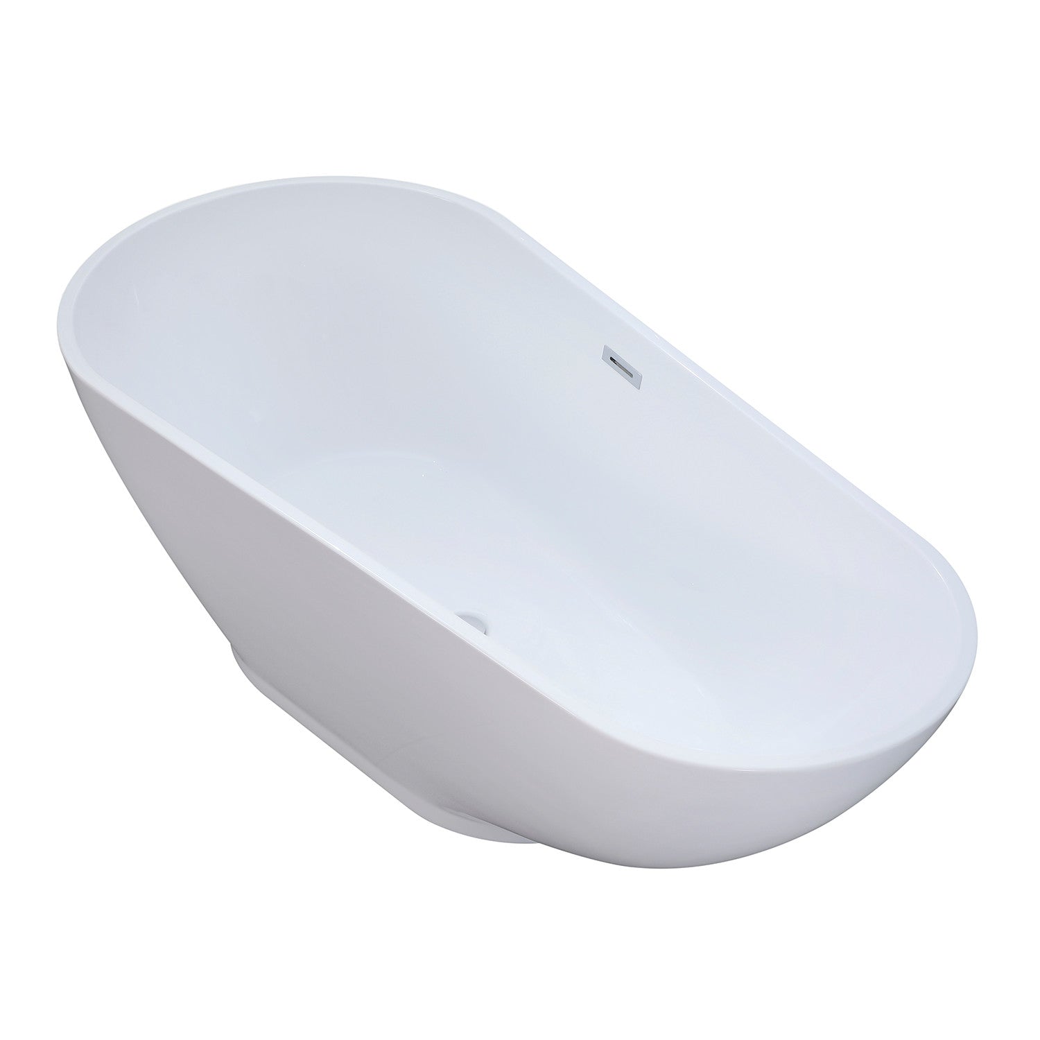 Aqua Eden 69 Inch Acrylic Oval Freestanding Bathtub - Glossy White Double Ended Soaking Tub with Drain | Luxury Bathroom Upgrade for Spa-Like Relaxation at Home