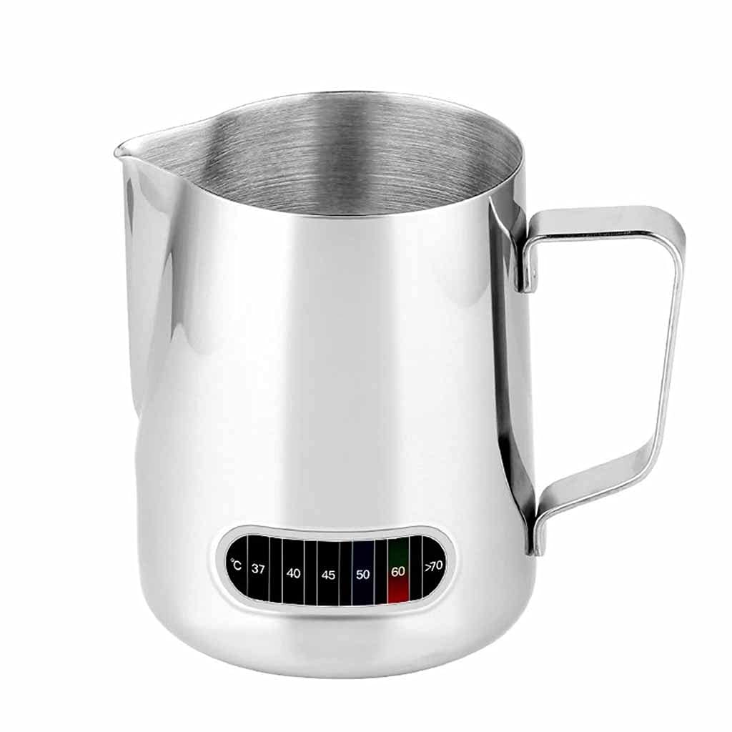 600ml Stainless Steel Milk Frothing Pitcher for Latte Art - Espresso Coffee Frother Jug with Handle, Perfect for Home Baristas & Coffee Shops (Ideal for Cappuccino, Latte & Hot Chocolate Making)
