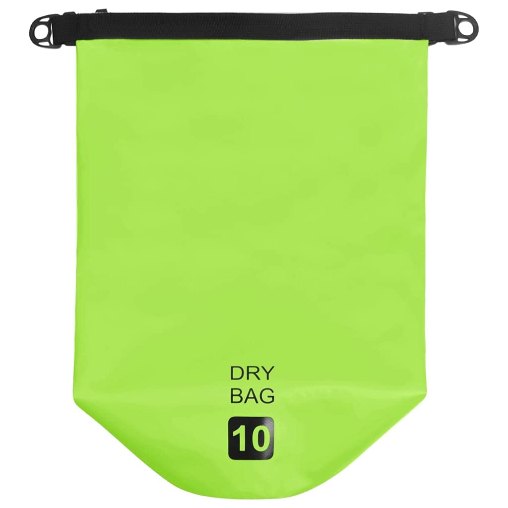 **vidaXL Waterproof Dry Bag with Zipper - Green PVC Backpack for Boating, Kayaking, Swimming & Water Sports - Durable Waterproof Duffel Sack for Outdoor Adventures**