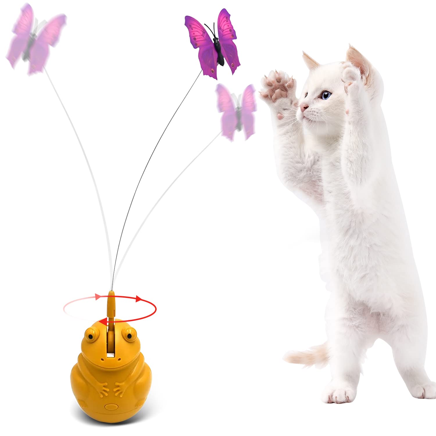 Interactive Cat Toy Butterfly - Electric Flutter 720° Rotating Kitten Toy for Indoor Cats - Funny Exercise & Play - Perfect for Boredom Relief & Active Playtime (Great Gift for Cat Lovers)