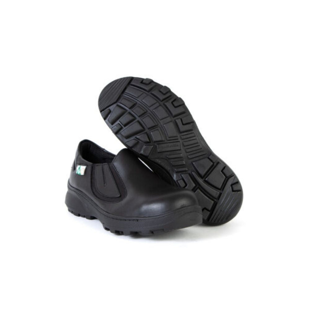 Feather Milan Women's Slip-On Steel Toe Safety Shoes - Black (140102) | Comfortable & Lightweight Work Shoes for Construction, Warehouse & Industrial Safety