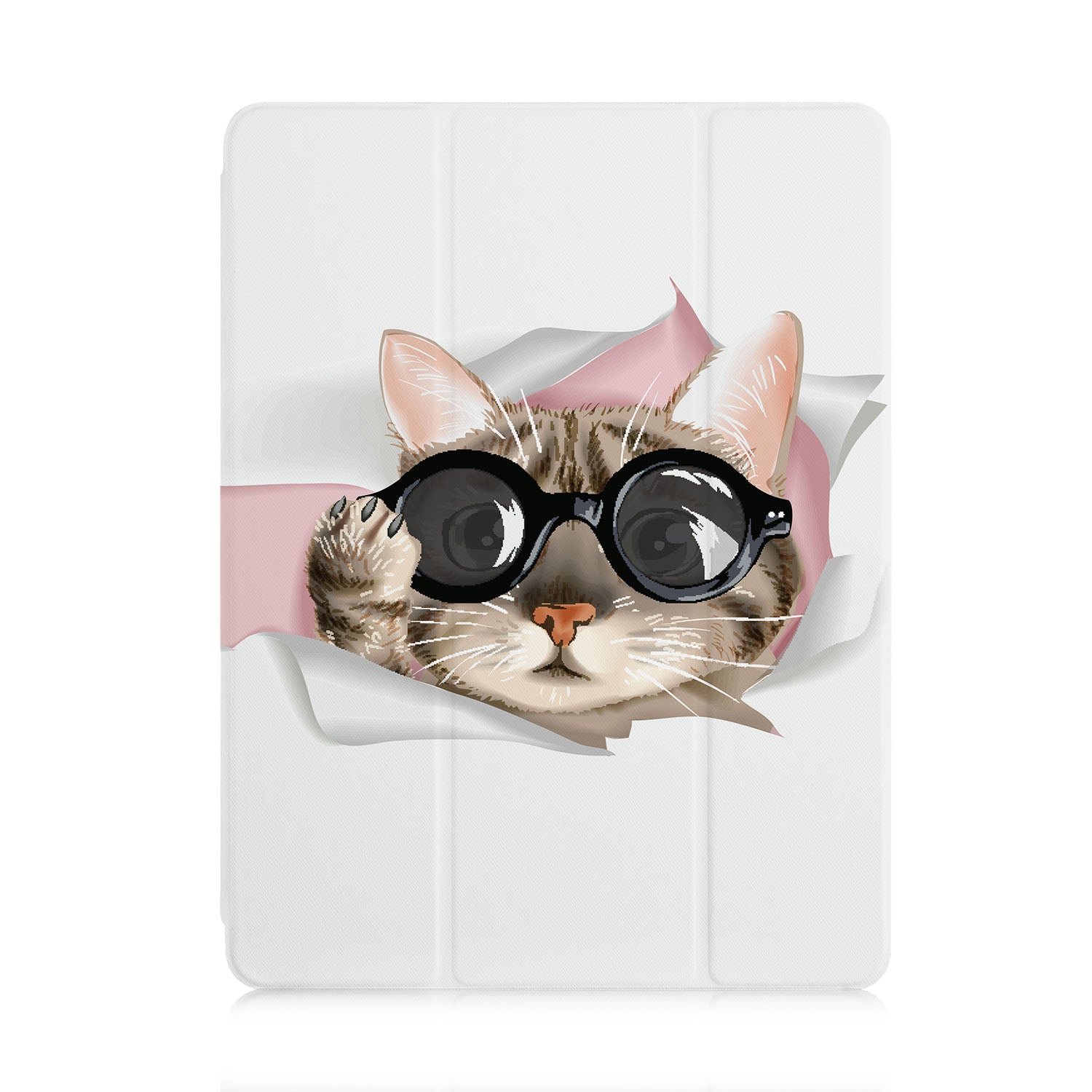 Premium iPad Trifold Case with Cute Cat Design - Slim Protective Cover for iPad Air/Pro (6th/5th/4th/3rd Gen) | Perfect for Work, School & Travel Accessories
