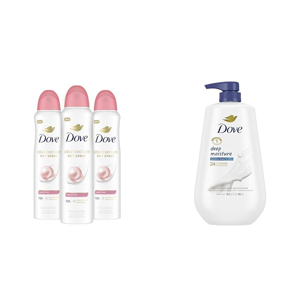 Dove Antiperspirant Deodorant Spray & Body Wash Set with MicroMoisture Technology for Soft Skin | 48-Hour Odor Protection | Fresh Scent for Women & Men | Gym, Work & Daily Use