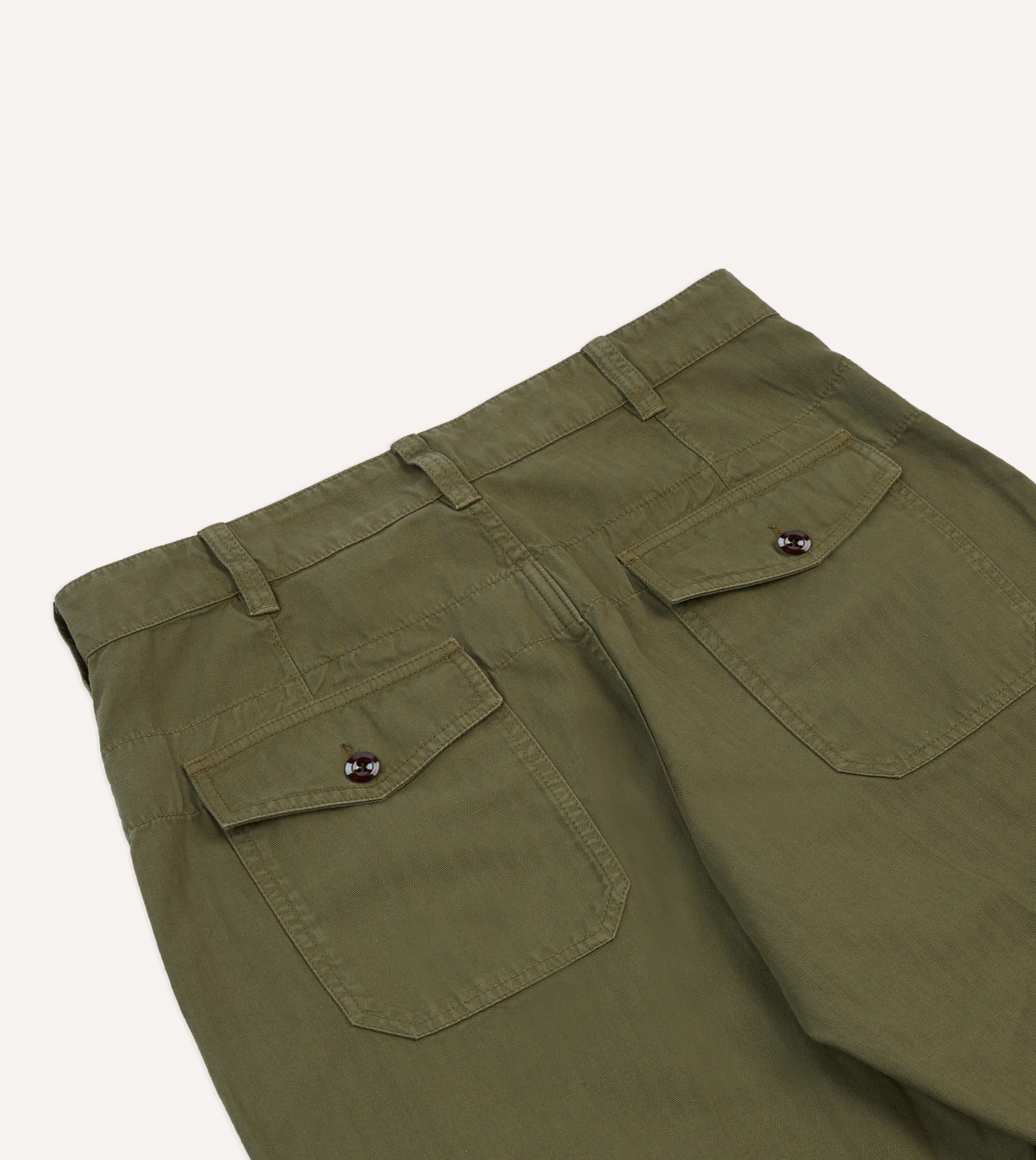Premium Olive Cotton Linen Herringbone Fatigue Pants for Men & Women - Comfortable Casual Workwear for Outdoor, Travel & Everyday Wear