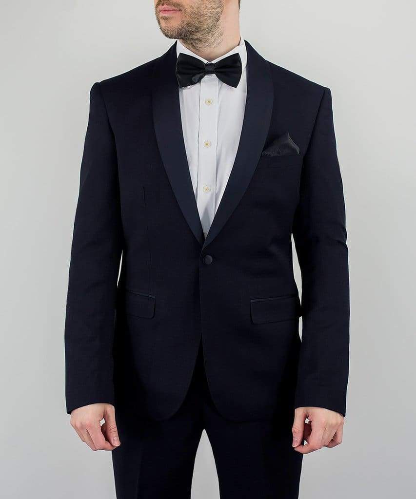Cavani Nico Men's Navy Blue Tuxedo Suit with Shawl Collar for Formal Dinner, Wedding & Special Occasions