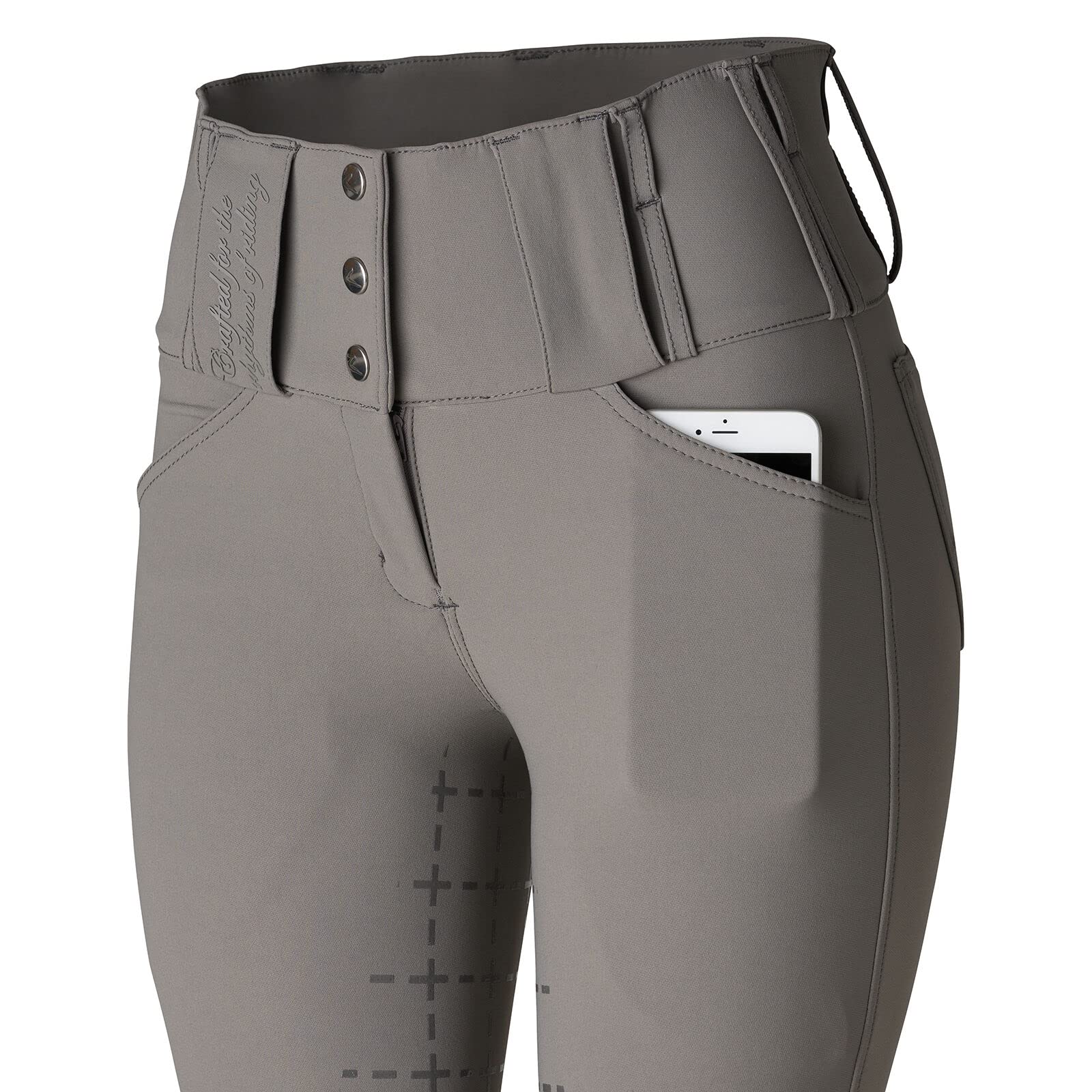 HORZE Desiree Women's Silicone Full Seat Breeches with Belt Loops - Comfortable Equestrian Riding Pants for Horseback Riding & Training