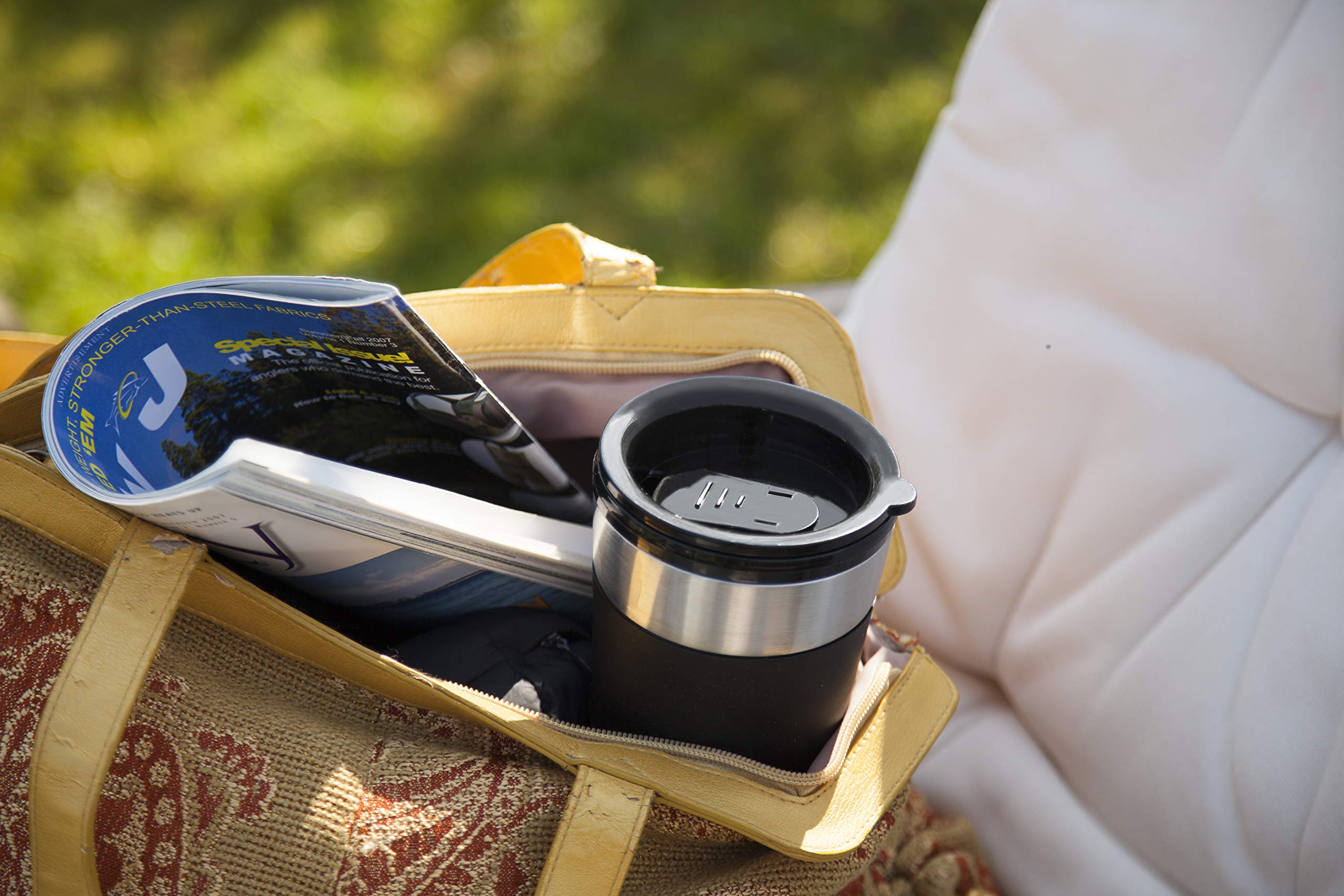 Bestron Stainless Steel Coffee Maker with Thermal Insulated Travel Mug - Perfect for Home, Office & Camping Use