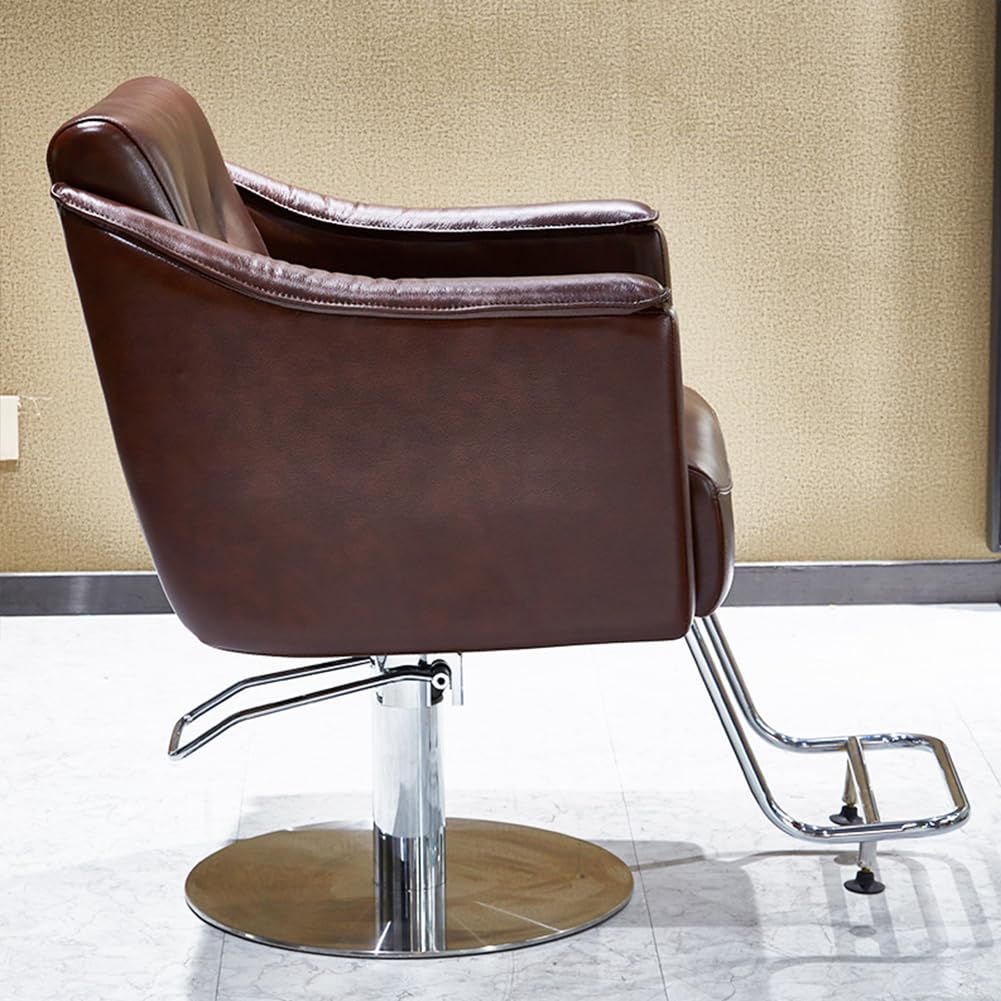 Professional Hydraulic Barber Chair - 360° Swivel Salon Chair with Stainless Steel Armrests for Hair Stylists | Comfortable Beauty Spa Equipment for Hair Cutting, Styling & Barber Shops