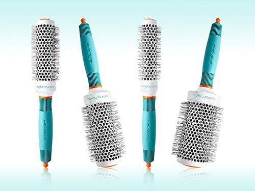 Moroccanoil Ceramic Round Hair Brush for Smoothing & Styling - Perfect for Blowouts, Curling & Volumizing at Home or Salon