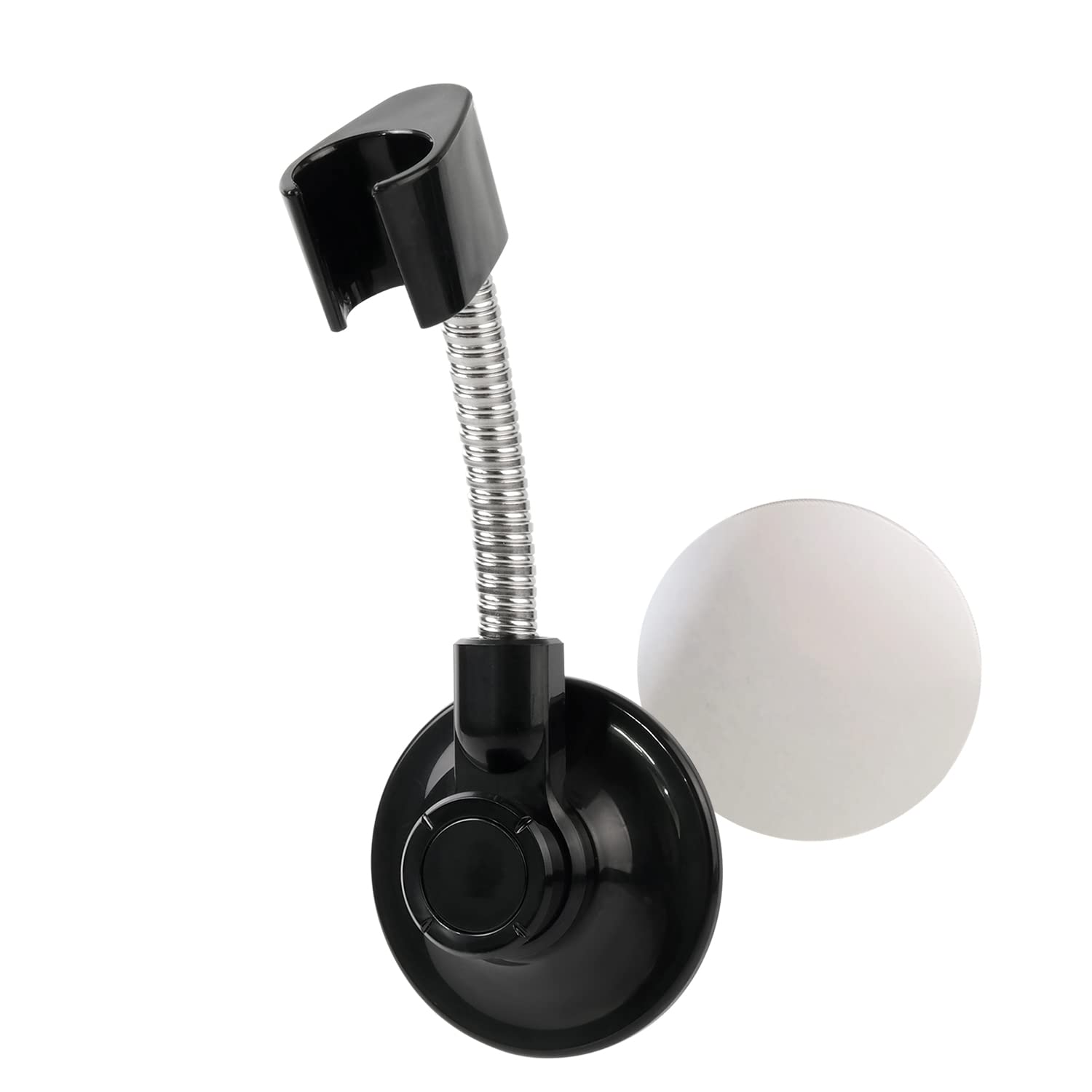 Bath Beyond Adjustable Shower Head Holder with Vacuum Suction - Flexible Wall Mount for Handheld Showerheads (Includes Adhesive Stickers) - Perfect for Bathroom, RV & Small Space Showers
