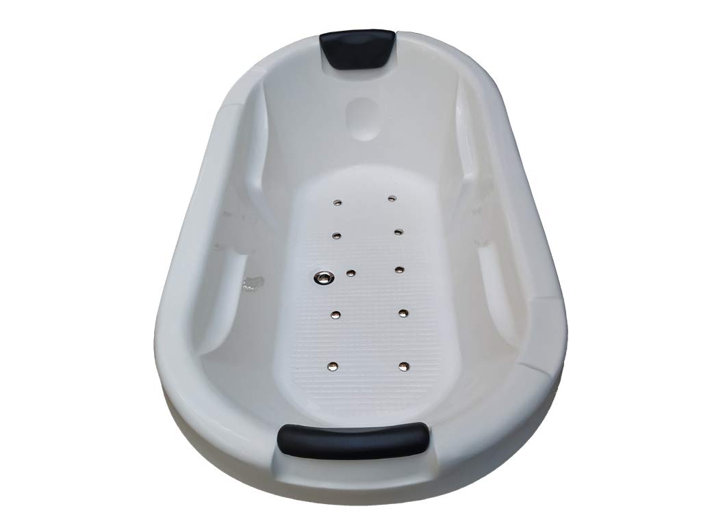 White 6ft Acrylic Drop-in Bathtub with Bubble Jets - Relaxing Spa Experience