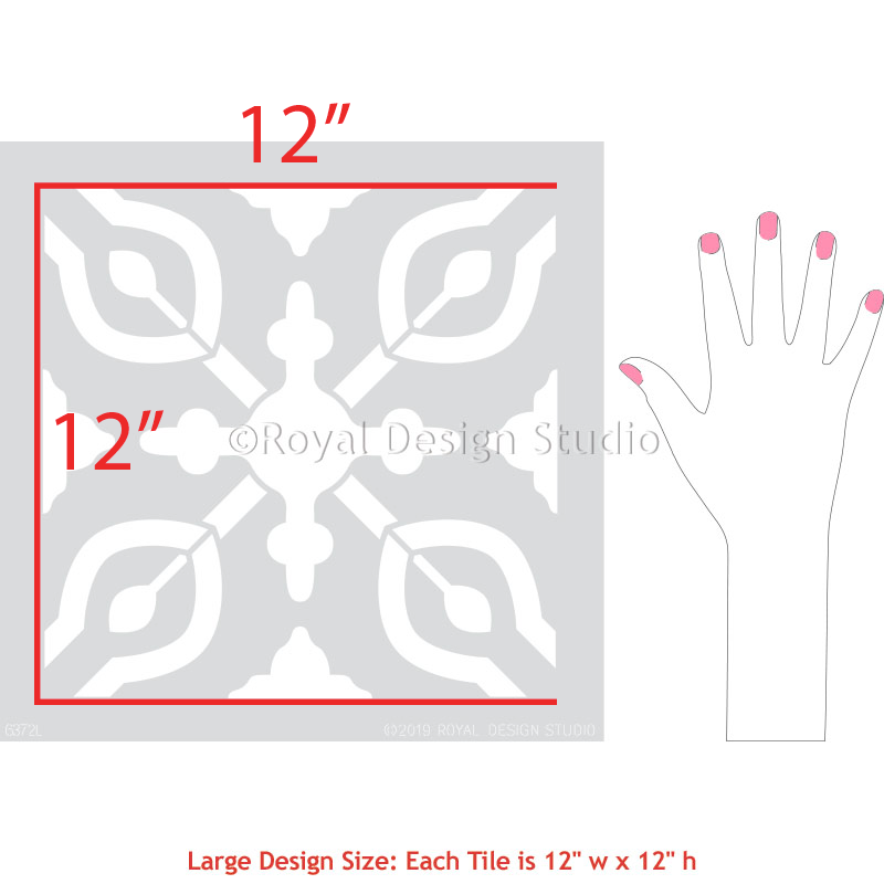 Petra Tile Stencil - Reusable DIY Floor & Wall Stencil for Creative Home Decor - Perfect for Bathroom, Kitchen Backsplash, and Patio Design