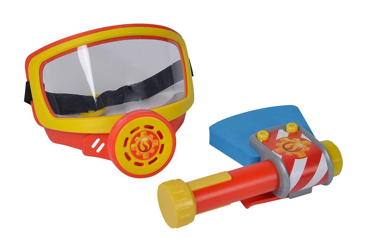 Fireman Sam Fire Brigade Oxygen Mask with Elastic Band & Axe - Kids Role Play Costume Accessory for Pretend Play, Halloween & Dress-Up