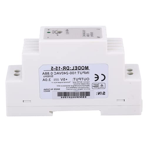 DIN Rail Power Supply 15W - Low Power Consumption, Stable & Compact Switching Power Supply for Industrial Control Equipment | Perfect for PLCs, Automation Systems & Electrical Panels