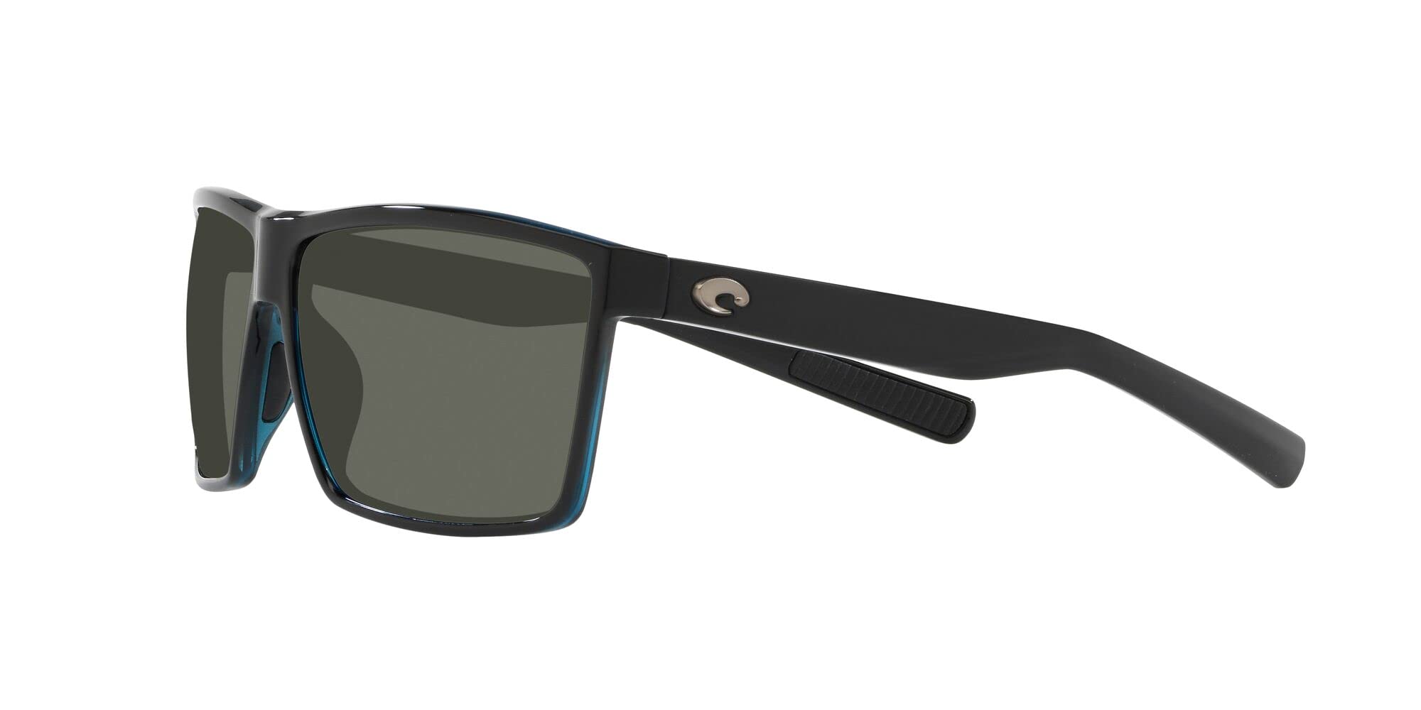 **Costa Del Mar Men's Rincon Polarized Sunglasses - Matte Black Frame, Blue Mirrored 580p Lenses, 63mm - UV Protection for Fishing, Driving & Outdoor Activities**