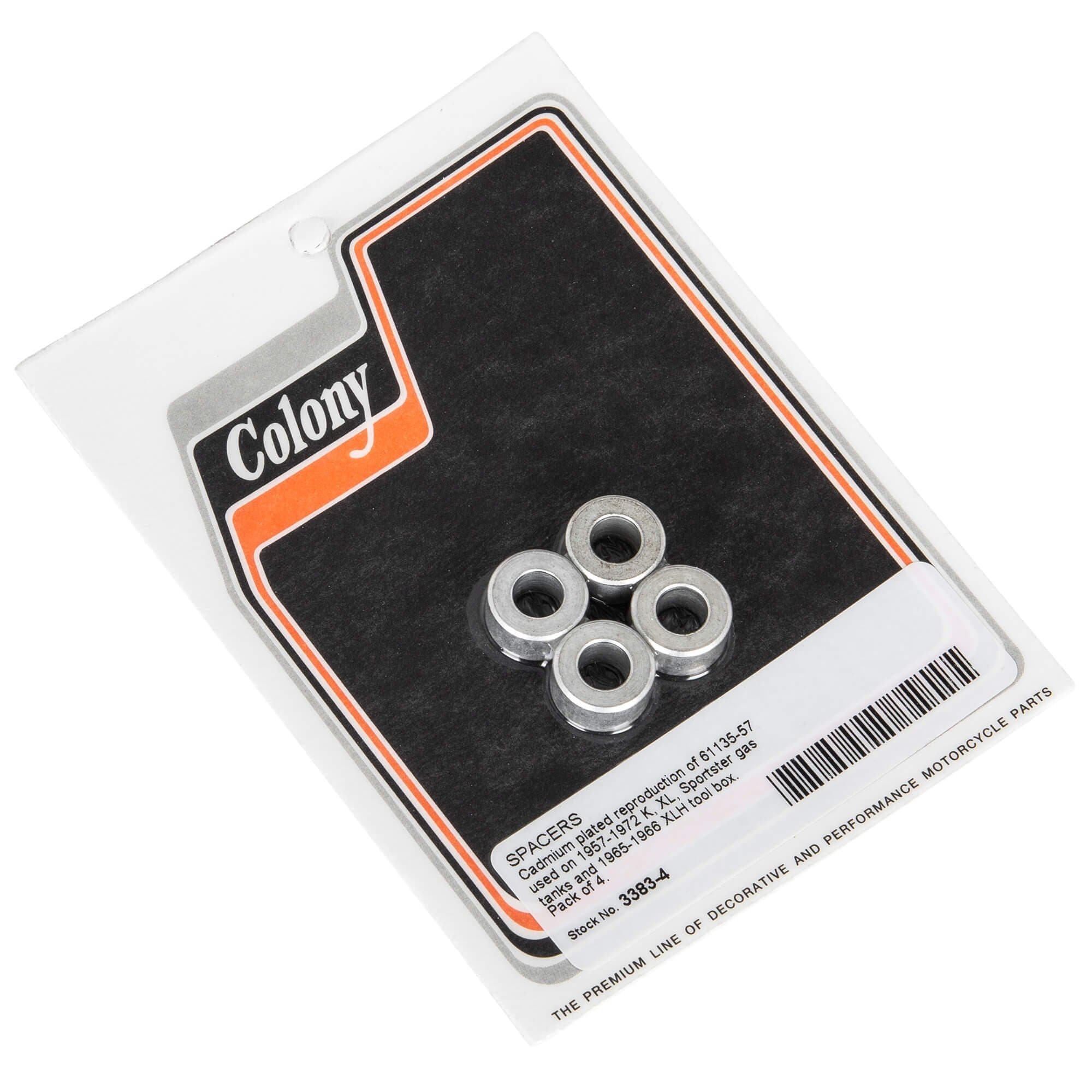 4 Pack CAD Plated Gas Tank Spacers for 1957-1972 K/XL & 1965-1966 XLH Motorcycles - Perfect for Tool Box Installation & Vintage Bike Restoration
