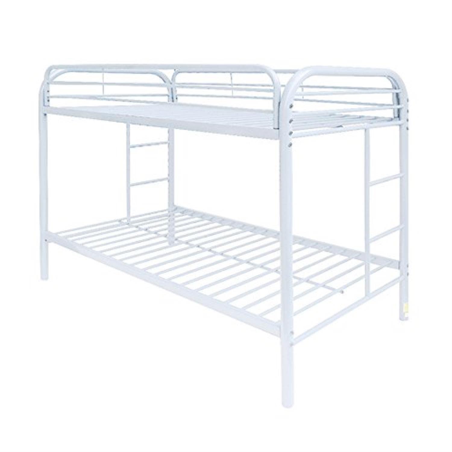ACME Twin Size White Wooden Bed Frame - Modern Minimalist Bedroom Furniture for Small Spaces & Guest Rooms | Perfect for Kids, Teens & College Dorms