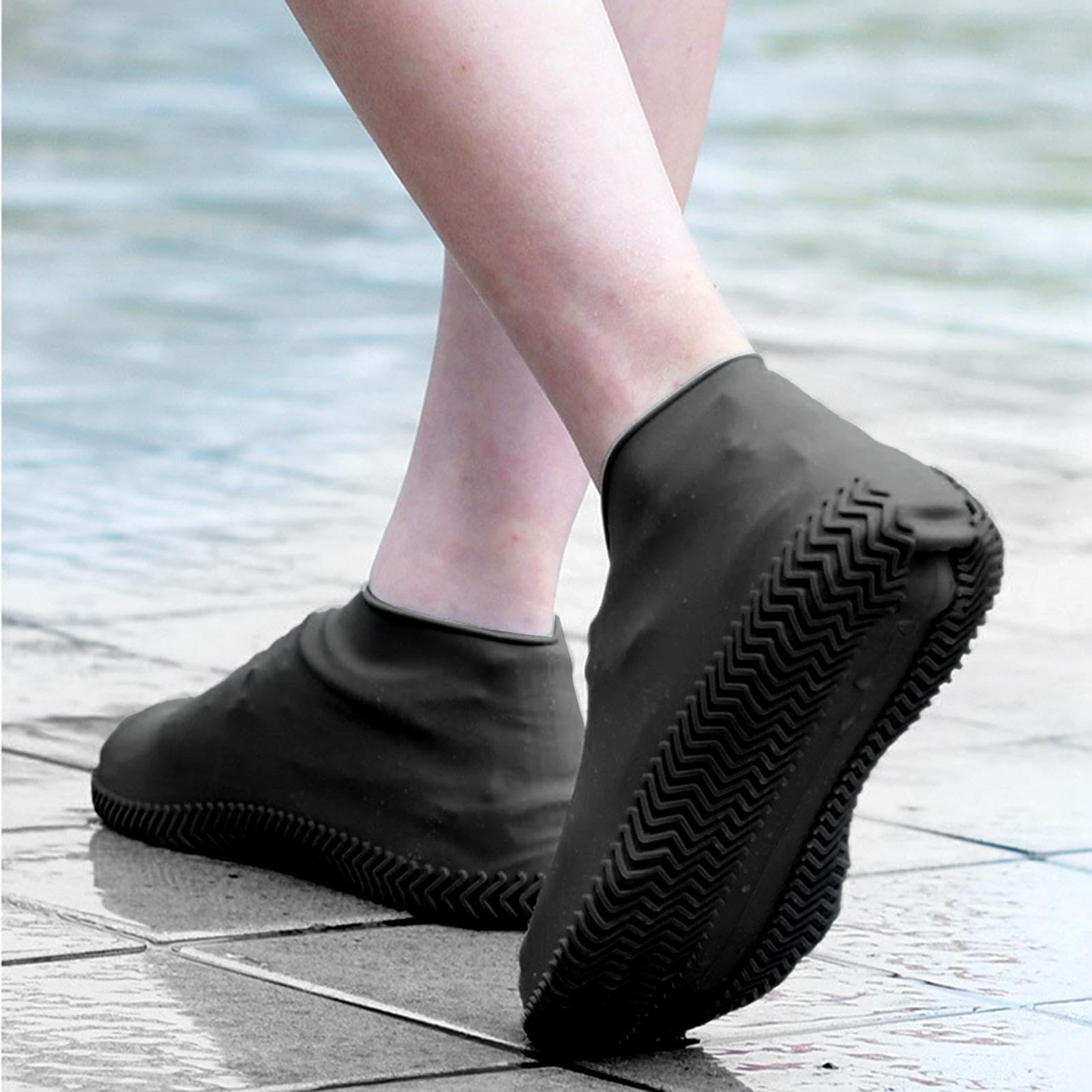 Foldable Waterproof Silicone Shoe Covers | Reusable Non-Slip Rubber Rain Boots for Women & Men - Perfect for Rainy Days, Snow Weather, Hiking & Outdoor Activities