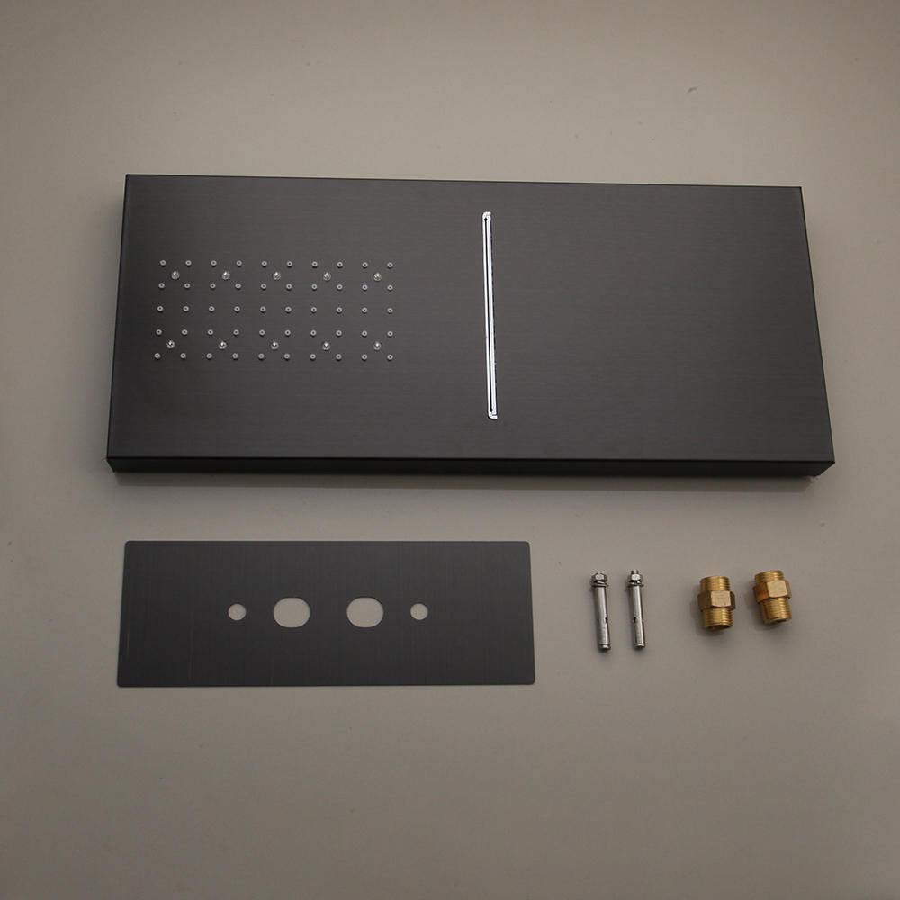 LED Matte Black Rainfall Shower Head with Square Waterfall Faucet Set - Perfect for Modern Bathroom & Spa-Like Shower Experience