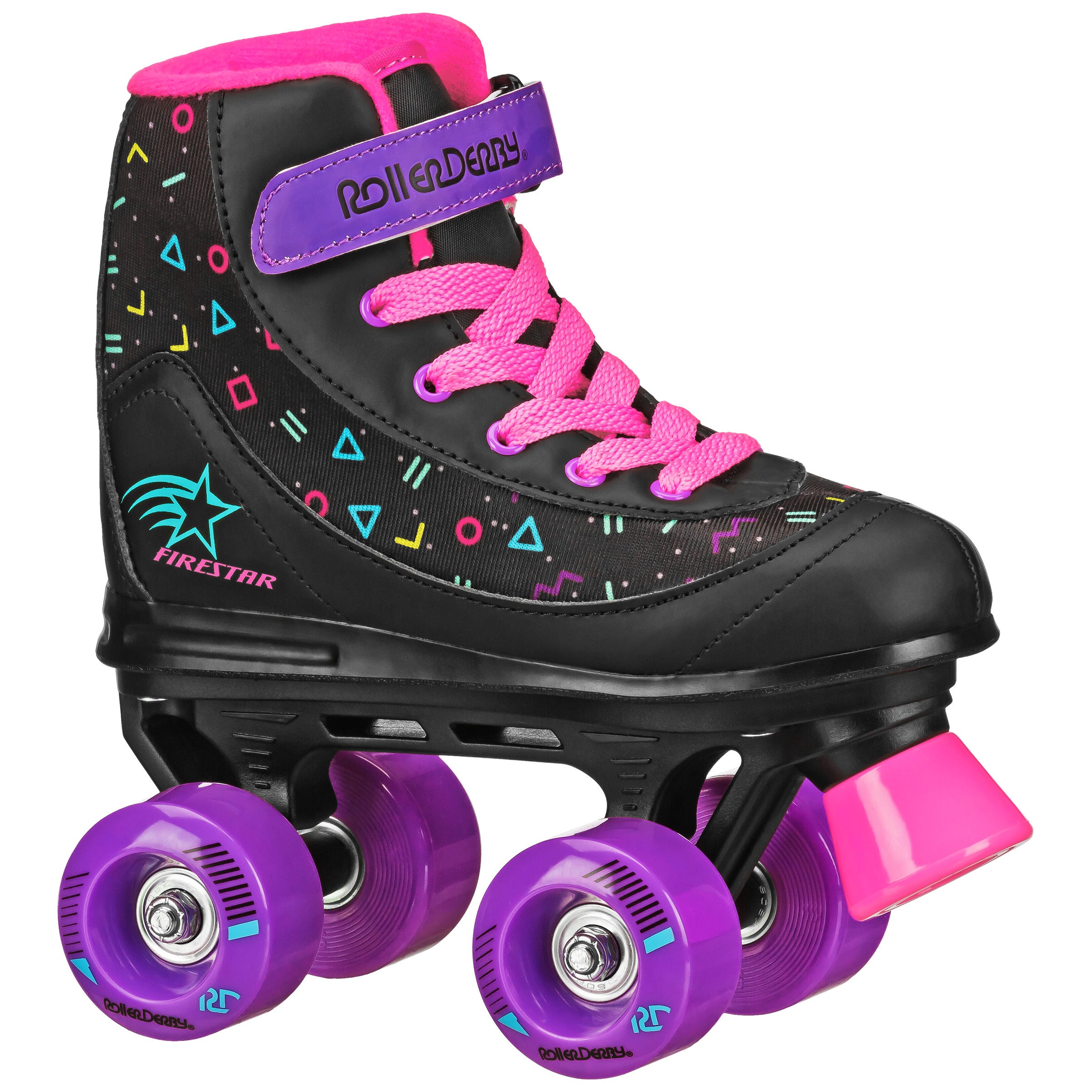 FireStar Youth Girls Roller Skates - Adjustable Quad Roller Skates for Kids Ages 5-12, Outdoor & Indoor Skating, Birthday Gifts for Girls (Pink) - Perfect for Rinks, Parks, and Birthday Parties