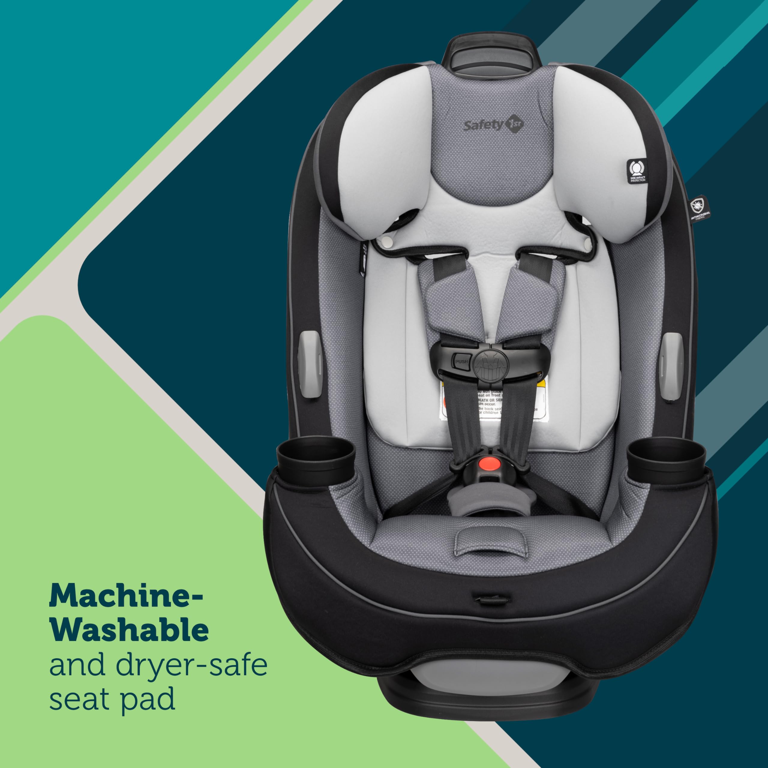 Safety 1st Grow and Go All-in-One Convertible Car Seat for Infants to Big Kids (5-100 lbs) - 3-in-1 Rear Facing, Forward Facing & Booster Seat - Slim Design, Aqua Pop - Perfect for Travel, School & Family Road Trips