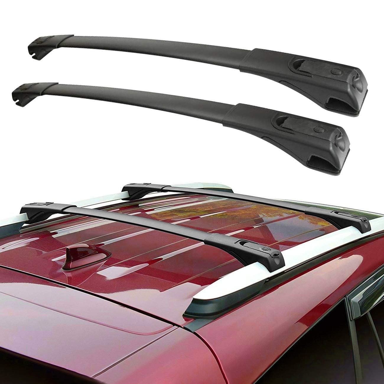 ALAVENTE Roof Rack Cross Bars for Toyota RAV4 2013-2018 - OE Style Replacement with Top Side Rail - Heavy Duty Luggage Roof Rails (Pair) - Perfect for Camping, Road Trips & Outdoor Adventures