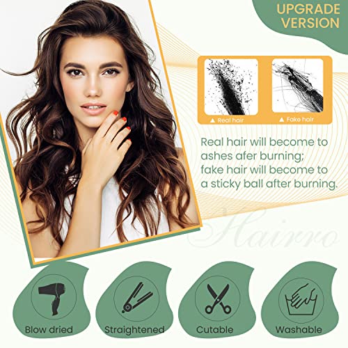 Clip in Human Hair Topper with Silk Base - Natural Looking Hairpiece for Thinning Hair - Perfect for Daily Wear, Special Occasions & Styling