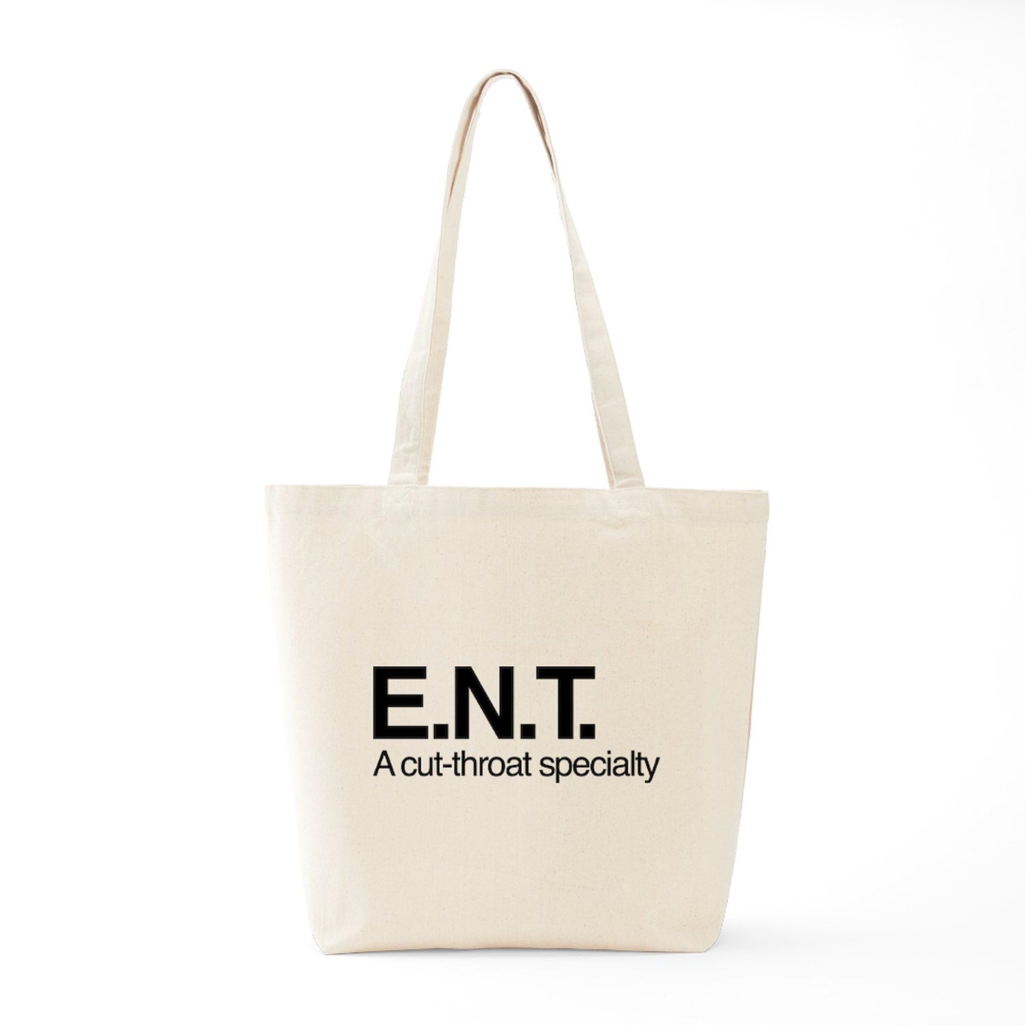 ENT A Cut Throat Specialty Tote Bag - Natural Canvas Reusable Shopping Bag for Groceries, Beach & Daily Use | Eco-Friendly Cotton Tote with Unique Design