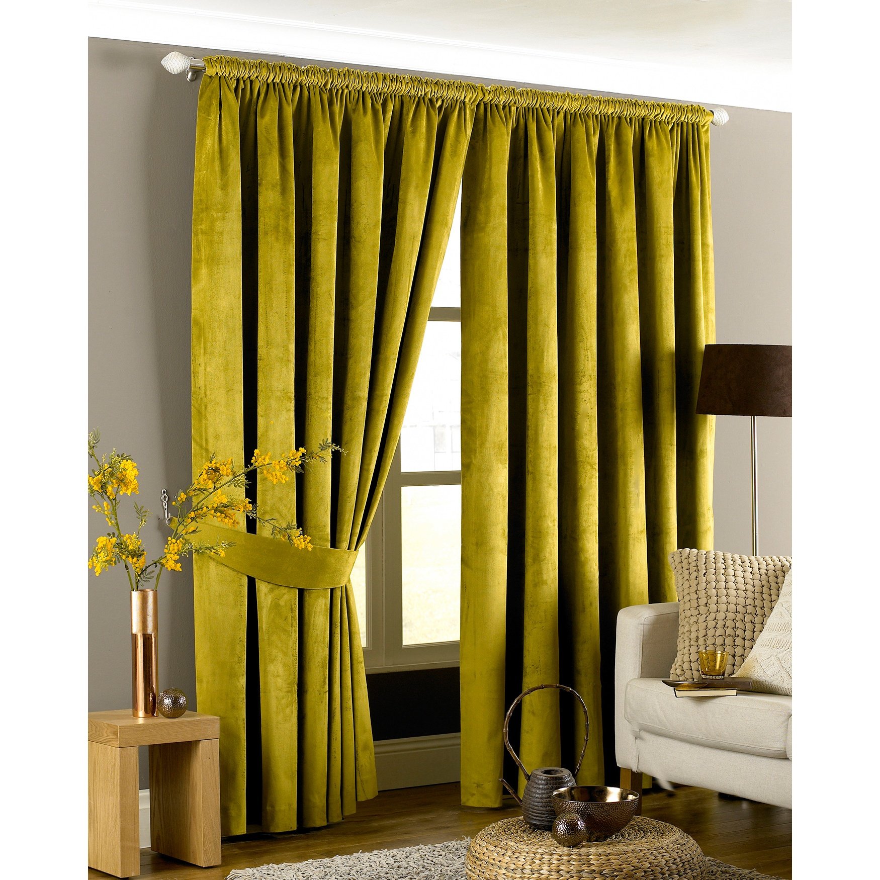 Premium Imperial Pencil Pleat Curtains 90x72 Inches - Classic Red Window Drapes for Living Room, Bedroom & Home Decor