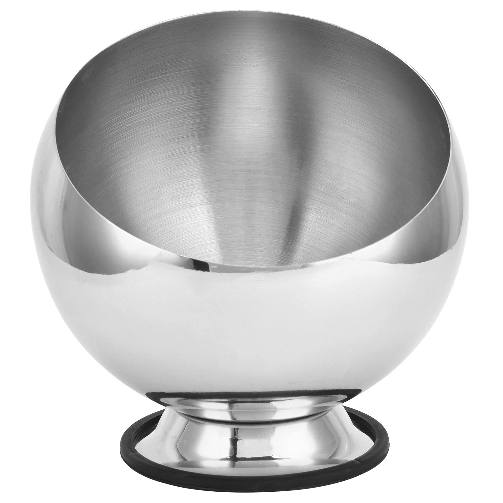 Stainless Steel Buffet Sauce Bowl with Base - Oblique Condiment Serving Bowl for Hot Pot, Seasoning, Dipping - Perfect for Restaurants, Catering & Home Use (Silver, Small)