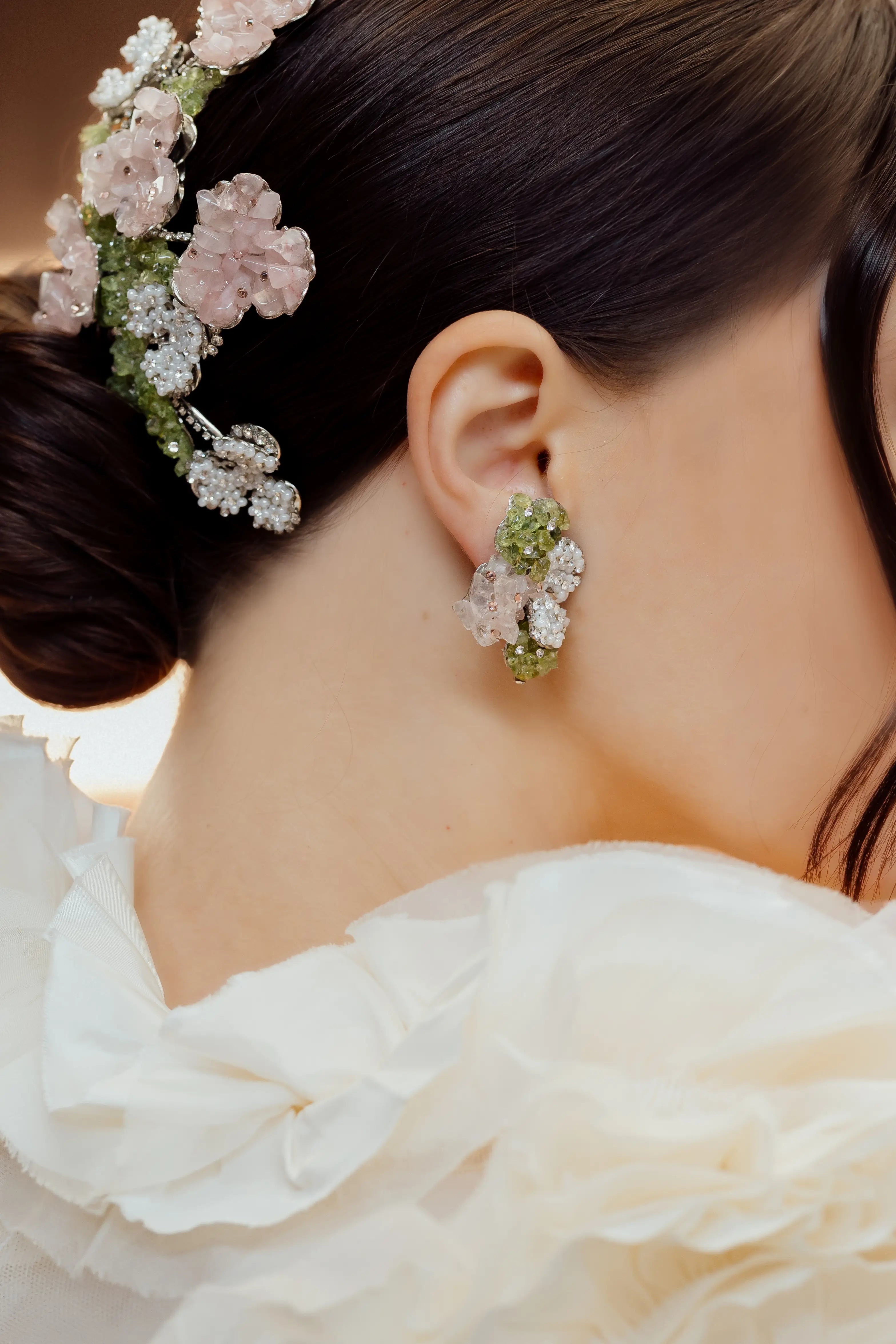 ROSALIE PETALE EARRINGS - Elegant Floral Dangle Earrings for Women | Perfect for Weddings, Parties & Special Occasions