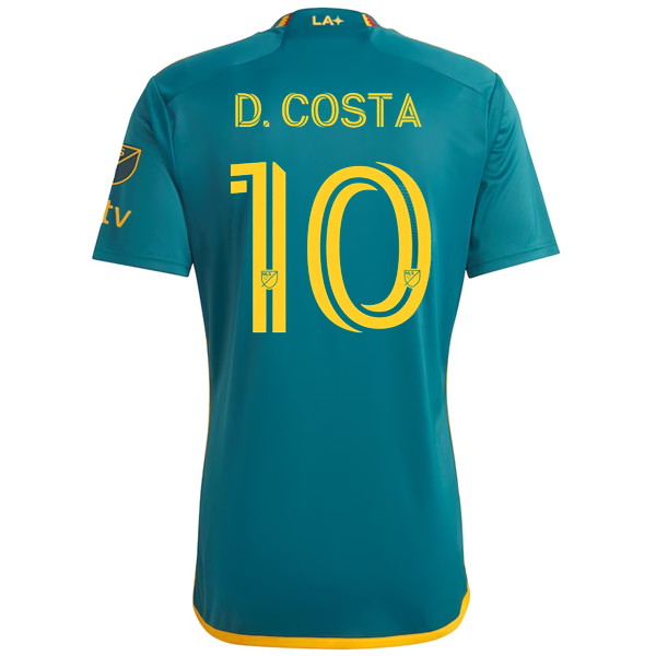 Adidas LA Galaxy Douglas Costa Away Jersey 23/24 - MLS & Apple TV Patches - Green/Yellow Soccer Shirt for Fans & Players - Perfect for Game Day & Collecting
