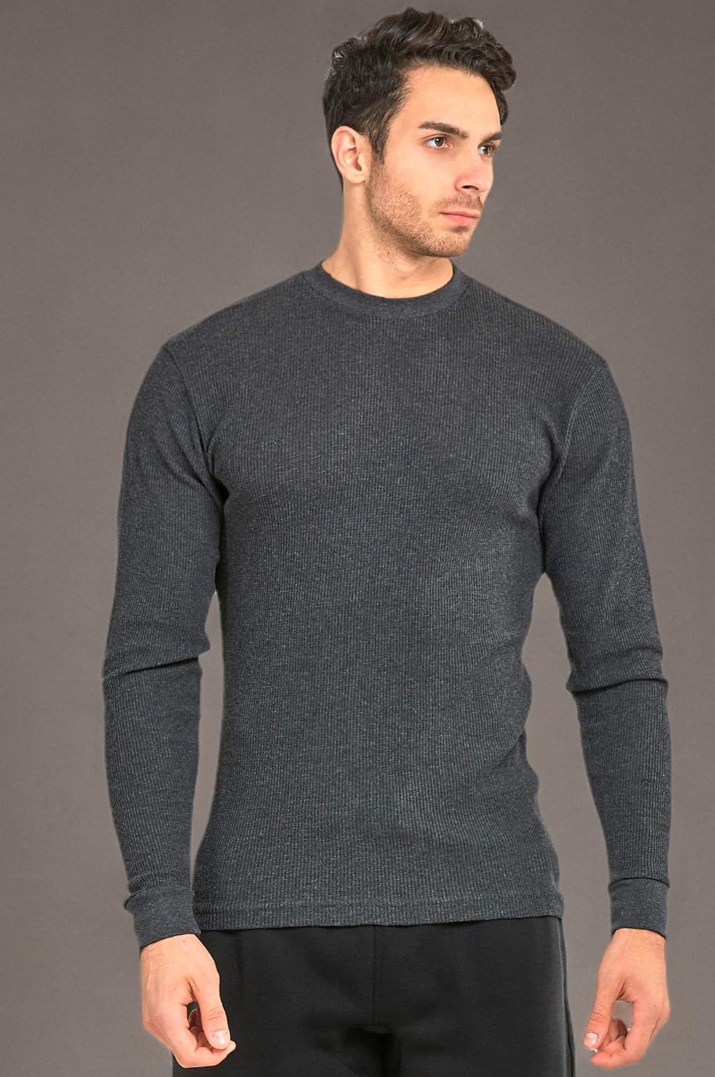 Men's Classic Waffle-Knit Thermal Shirt - Warm Winter Base Layer for Outdoor Activities & Cold Weather