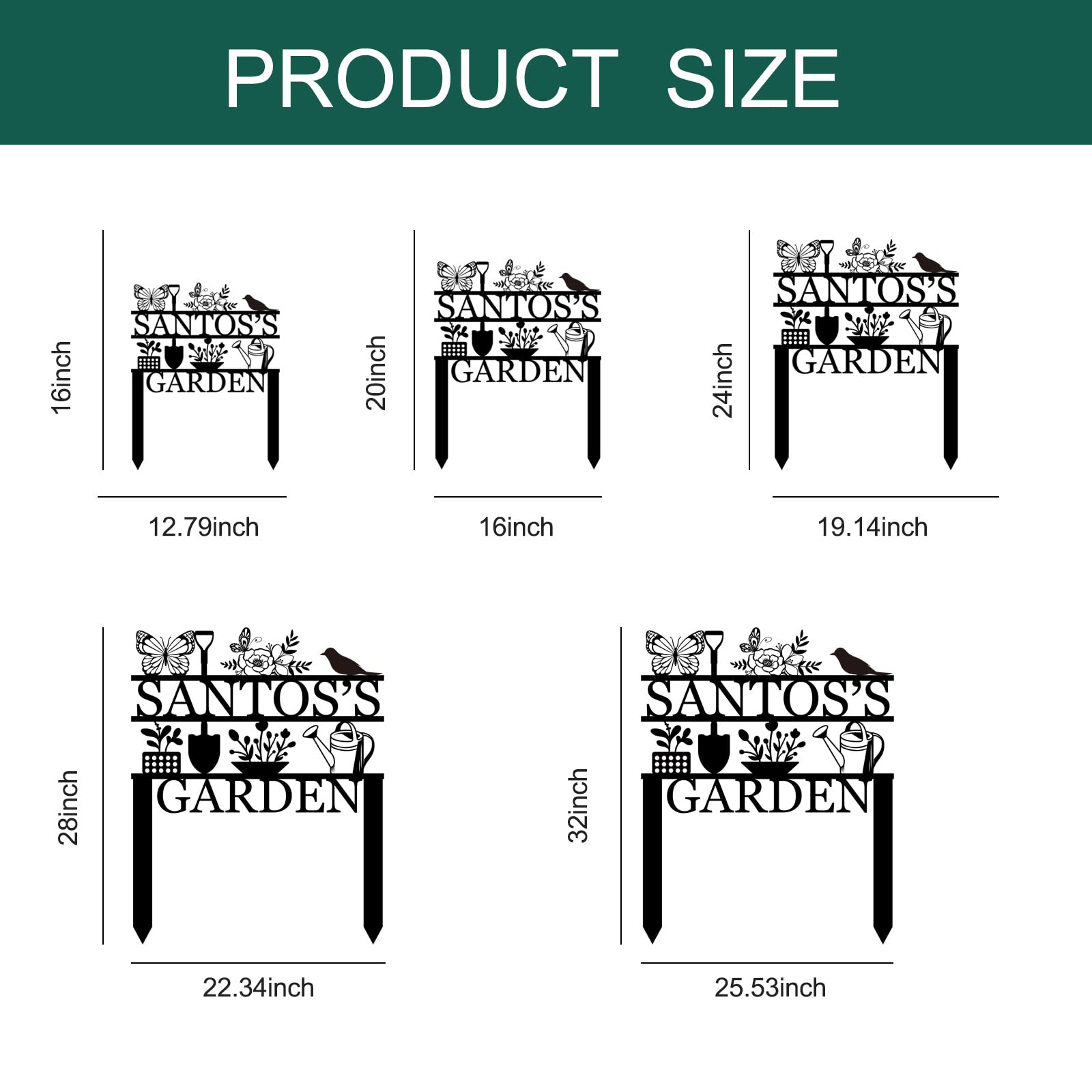 Custom Personalized Garden Signs with Name - Outdoor Garden Decor for Flower Beds, Walkways & Home Landscaping | Unique Gift for Garden Lovers