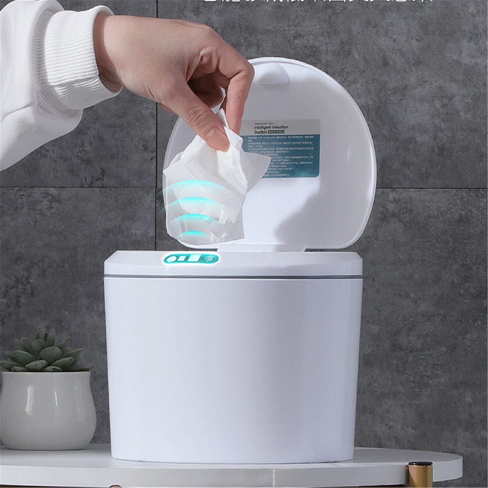 Smart Sensor Electric Desktop Trash Can - Automatic Motion Sensing Office Waste Bin for Wet/Dry Trash, Snacks & Coins Storage (Ideal for Home, Office, Desk & Workspace Organization)