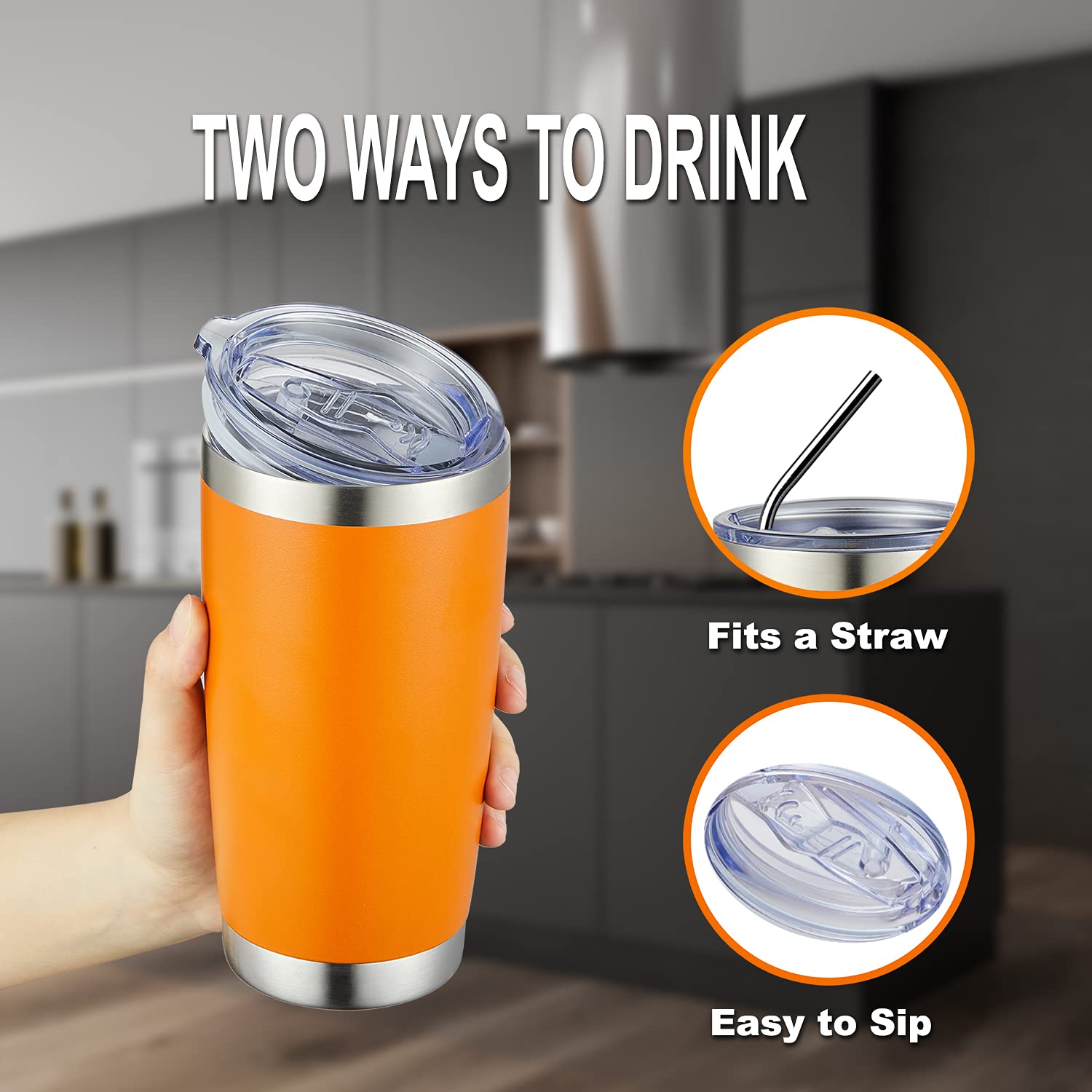 COMOOO 20oz Stainless Steel Insulated Tumbler with Straw - Double Wall Vacuum Travel Coffee Mug for Hot & Cold Drinks - Splash Proof Sliding Lid - 12 Pack (Mix Colors) - Perfect for Office, Gym, Camping & Outdoor Activities