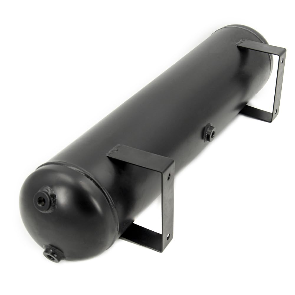 5 Gallon (18 Liter) Compressed Air Storage Tank - Heavy Duty Air Ride Receiver Tank for Car, Truck & Train Air Suspension Systems - Perfect for Air Ride Suspension, Train Horns & Air Accessories (Black)
