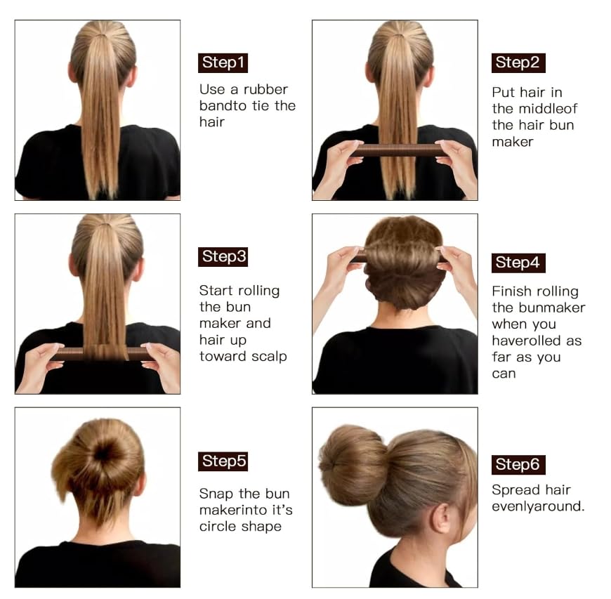 3PCS Hair Bun Maker Set - DIY French Twist Hair Donut for Easy Ballet Buns | Perfect for Women & Kids Hairstyles | Great for Dance, School & Everyday Styling