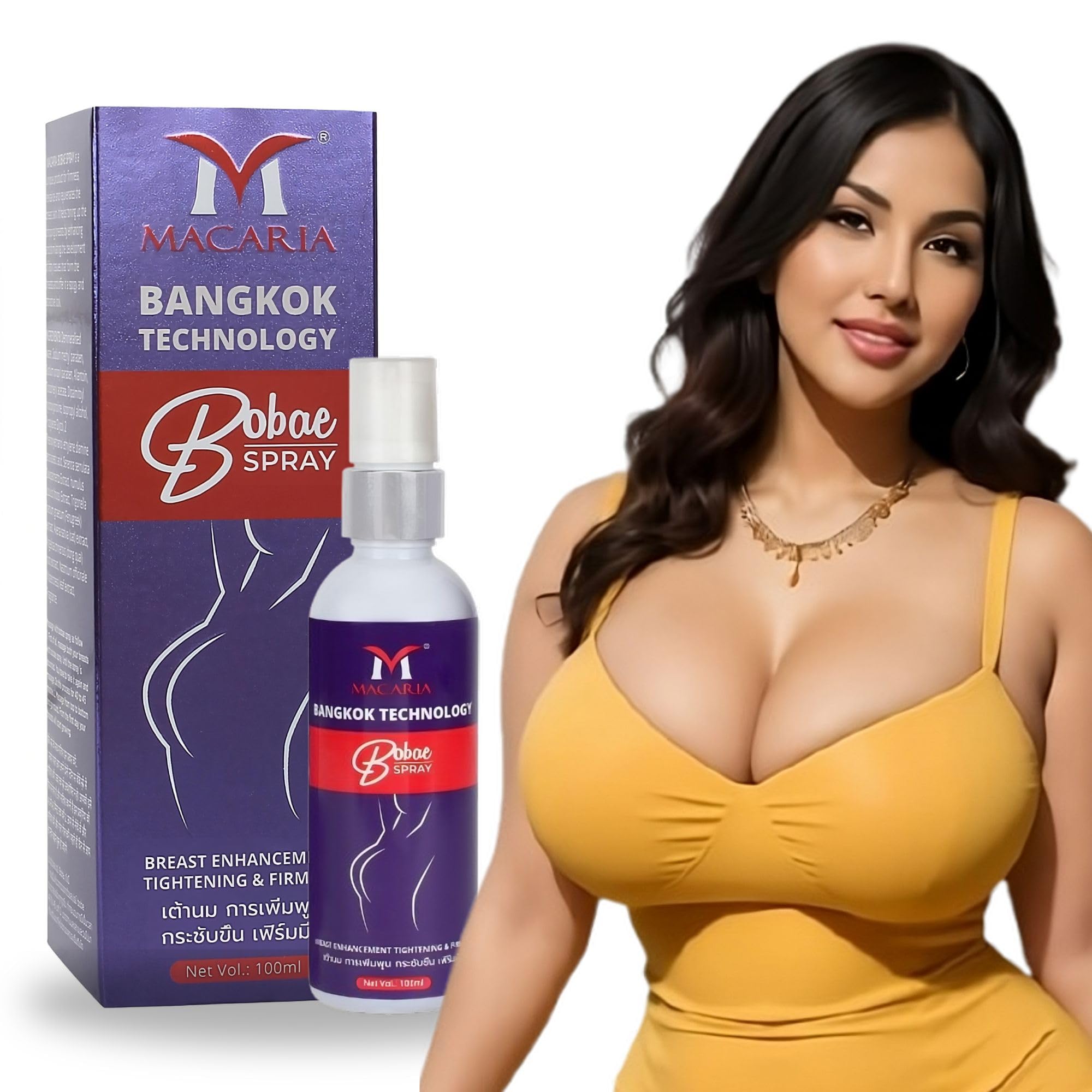 MACARIA Breast Enhancement Cream Spray - Natural Bust Firming & Lifting for Women | Fast Results | Perfect for Daily Use & Special Occasions