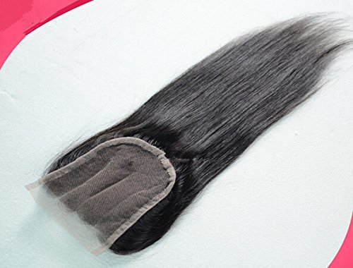 Wholesale 8A 3 Part Frontal Lace Closure with Straight Brazilian Virgin Hair Bundles - 3 Bundles & 4x4 Lace Closure (Natural Color 12