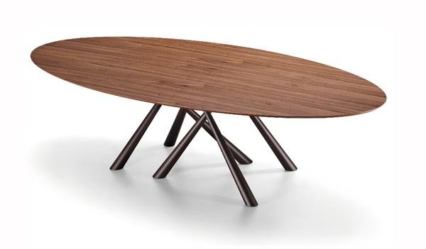 Midj Forest Elliptical Dining Table - Modern Solid Wood Oval Table for Dining Room, Kitchen, or Breakfast Nook - Perfect for Family Gatherings & Dinner Parties
