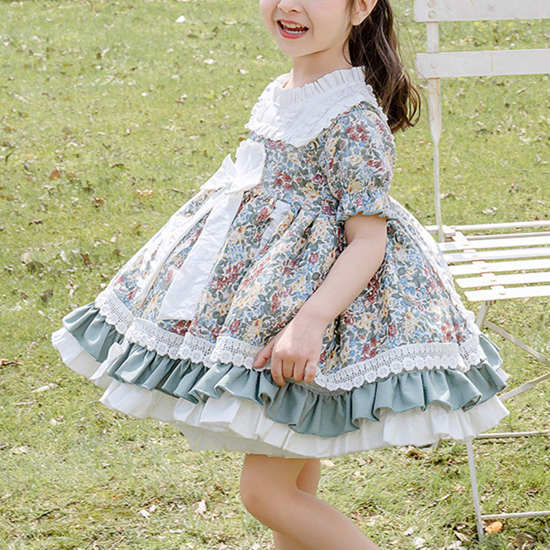 Baby Girl & Toddler Princess Party Dress - Lolita Lace Floral Puffy Summer Dress for Girls - Perfect for Birthday Parties, Photo Shoots & Special Occasions