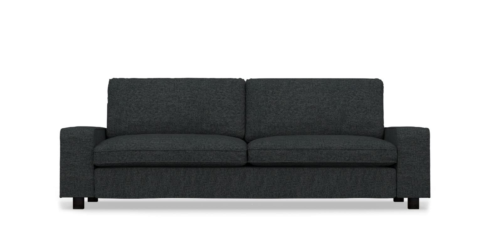 COMFORTLY Heavy Duty Sofa Slipcover for IKEA KIVIK 3-Seater - Graphite Gray Stretchable Fabric Couch Cover | Perfect for Living Room, Guest Room & Home Office Protection