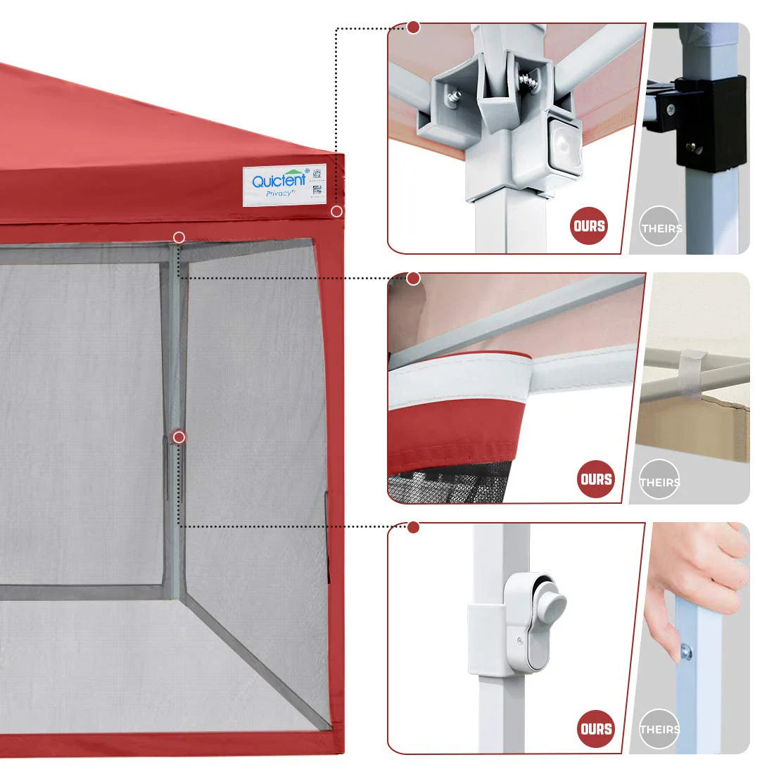 10' x 10' Pop Up Canopy Tent with Removable Sidewalls & Netting - Perfect for Outdoor Events, Camping, Beach Parties, and Backyard Gatherings