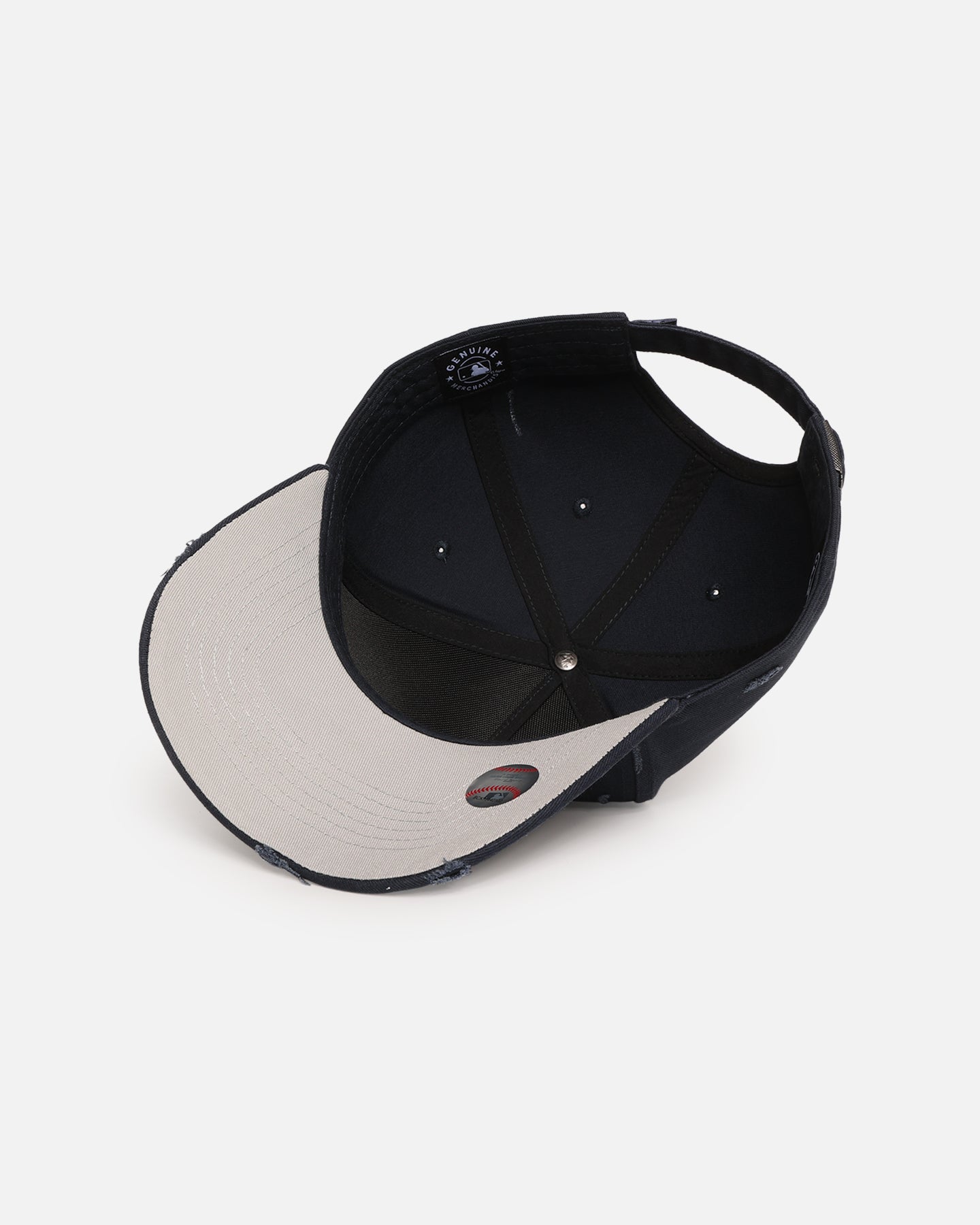 47 Brand New York Yankees 'Destruct Gothic Visor' Snapback Hat - Adjustable Strapback Cap in Navy Blue for Baseball Fans & Streetwear Fashion | Perfect for Games, Concerts & Outdoor Activities
