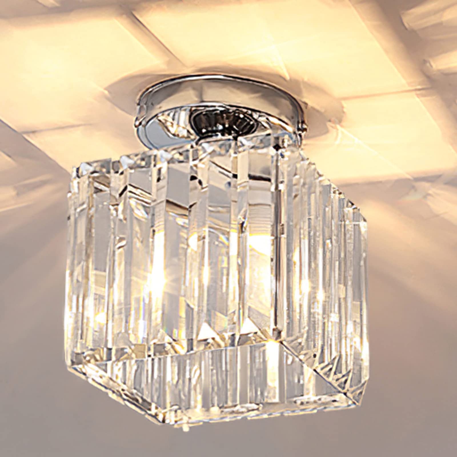 ALLOMN Modern LED Ceiling Light - Dimmable Crystal Chandelier with 3 Color Temperatures (Cool White/Natural/Warm White) - Perfect for Living Room, Bedroom, Dining Room Lighting | Energy Efficient Home Decor & Ambient Lighting Solution