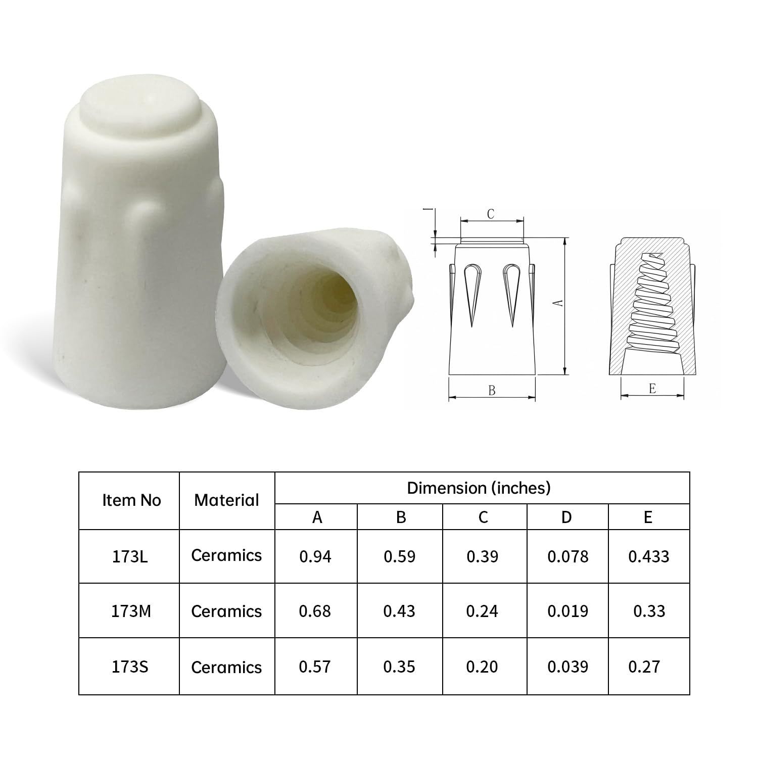 Dicio 25-Pack Porcelain Wire Connectors - Small Ceramic Wire Nuts, Heat Resistant (22-14 AWG), Easy-Twist Electrical Connectors for Ovens & Appliances - Perfect for High-Temperature Wiring Projects
