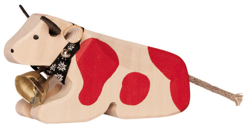 Marc Trauffer Traditional Swiss Cow Figurine - Handmade Wooden Decor for Home & Office - Perfect for Farmhouse, Alpine, and Swiss-Themed Decorations