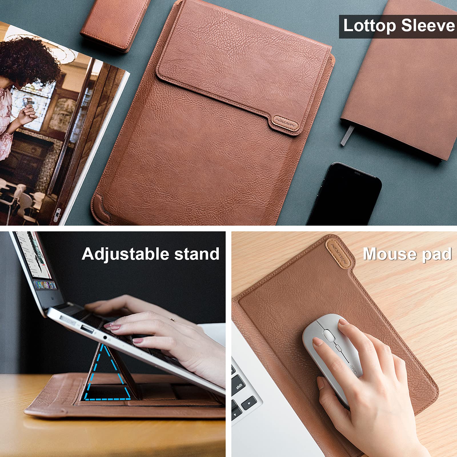 Nillkin 15.6 Inch Laptop Sleeve with Stand & Mouse Pad - Slim Protective Case for MacBook Air M4/15/Pro 16, HP, Dell, Asus 15-15.6